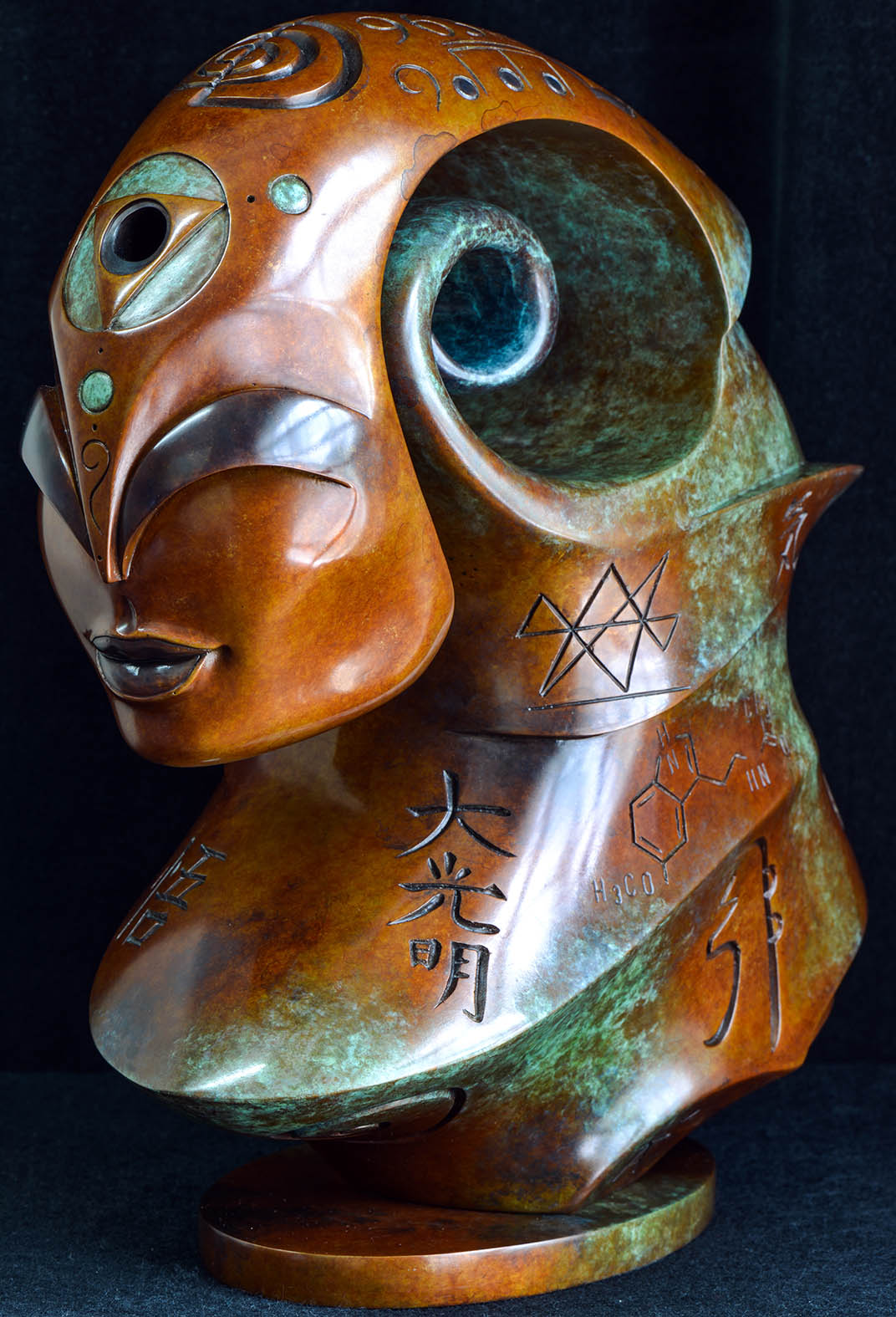 Purusha Bronze sculpture by Andrew Thomas